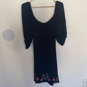 Black dress with flower prints